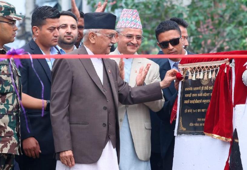 प्रधानमन्त्री ओलीले गरे ग्वार्को ‘ओभरपास’काे उद्घाटन